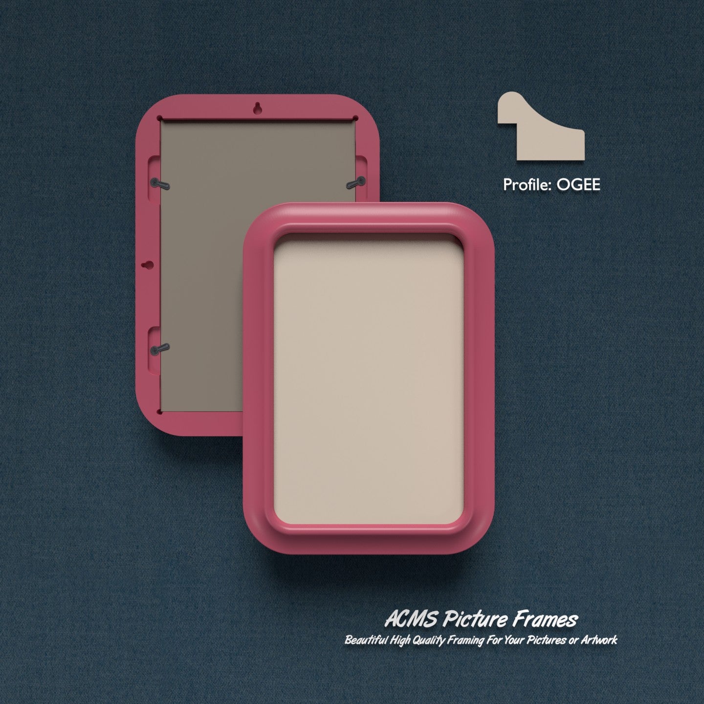 Rectangular Picture Frame - Ogee Profile - 1.25" Frame Width
