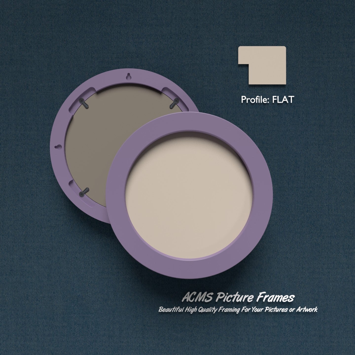 Round Picture Frame - Flat Profile - 1.25" Frame Width