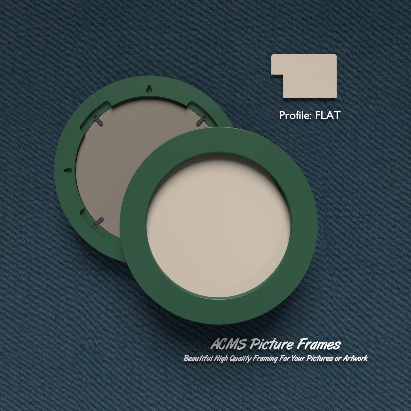 Round Picture Frame - Flat Profile - 1.50" Frame Width