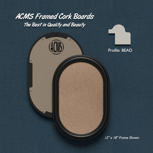 ACMS Capsule Framed Corkboard - 1 3/8" BEAD Profile