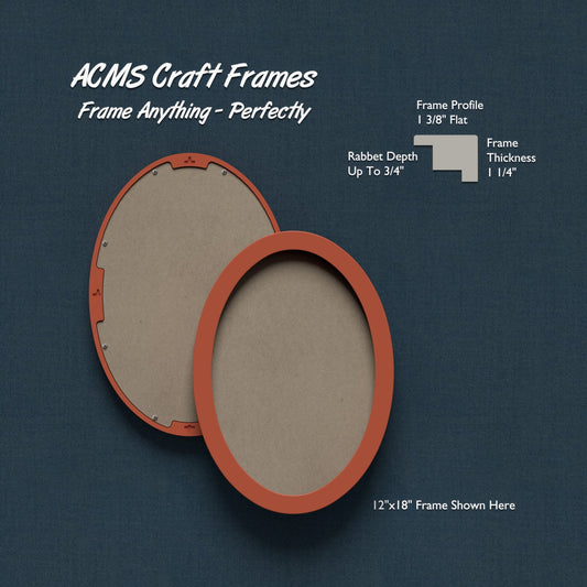 Oval Craft Frame - 1 1/4" Thick - 1 3/8" FLAT Profile