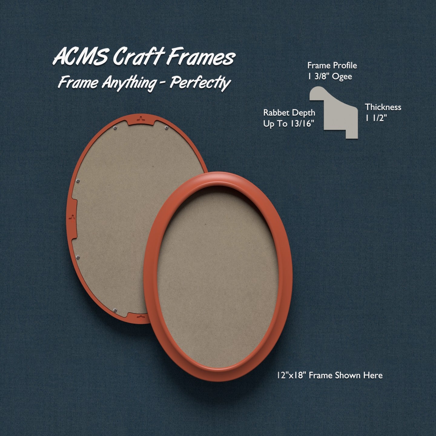 Oval Craft Frame - 1 1/2" Thick - 1 3/8" Ogee Profile