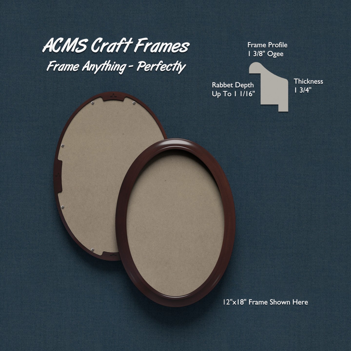 Oval Craft Frame - 1 3/4" Thick - 1 3/8" OGEE Profile