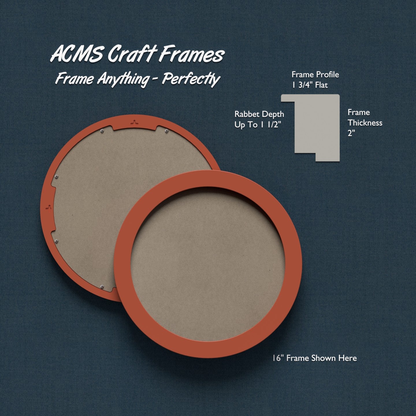 Round Craft Frame - 2" Thick - 1 3/4" Flat Profile