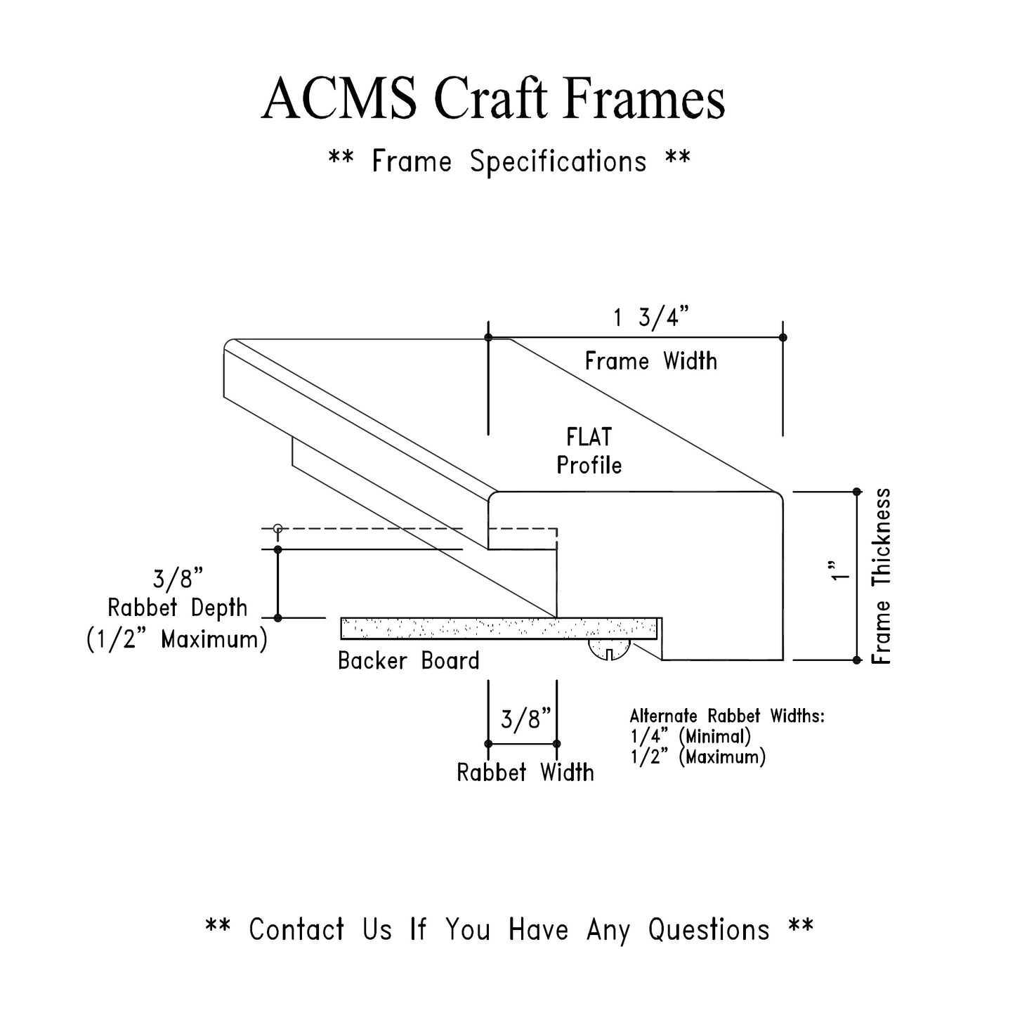 Round Craft Frame - 1" Thick - 1 3/4" Flat Profile