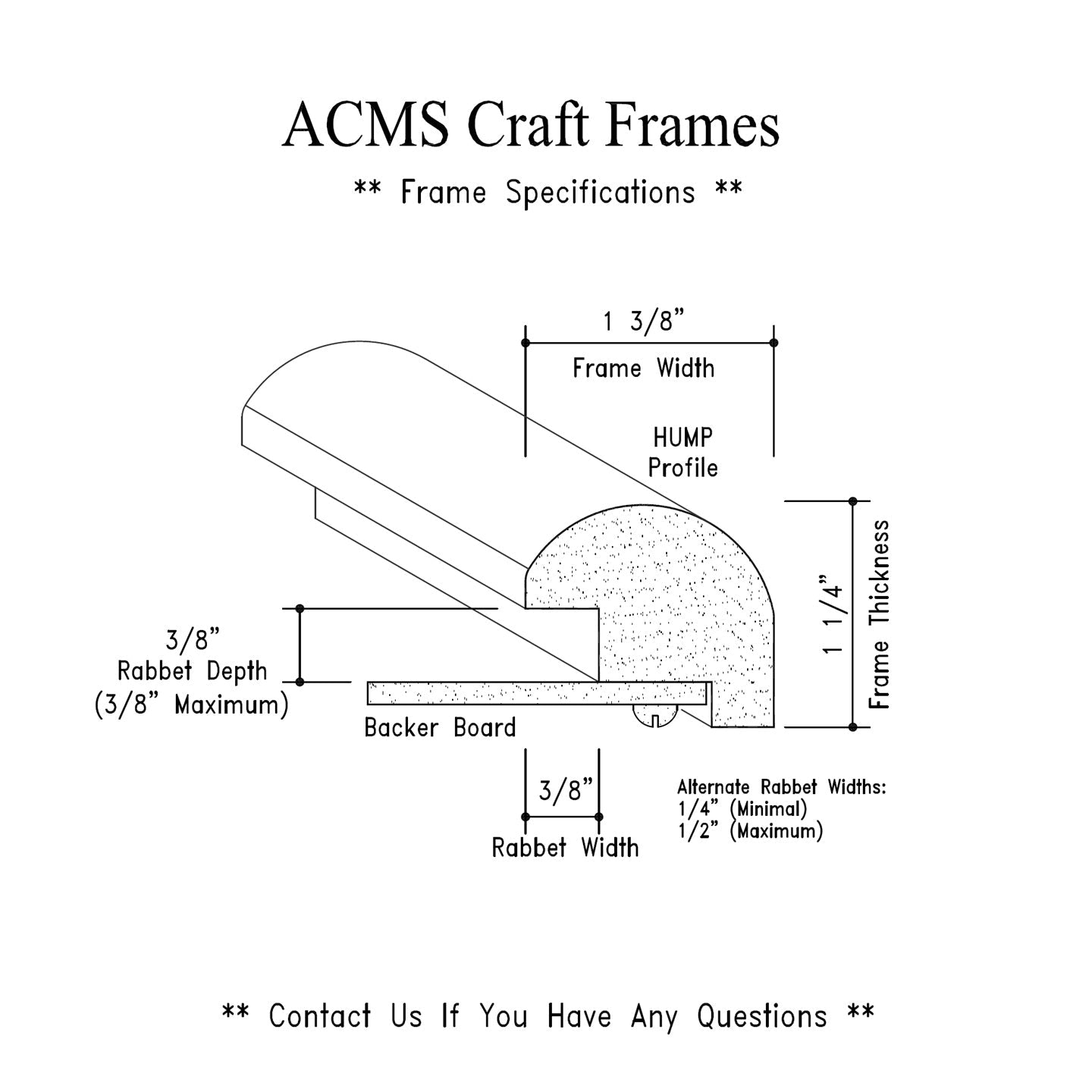 Oval Craft Frame - 1 1/4" Thick - 1 3/8" HUMP Profile