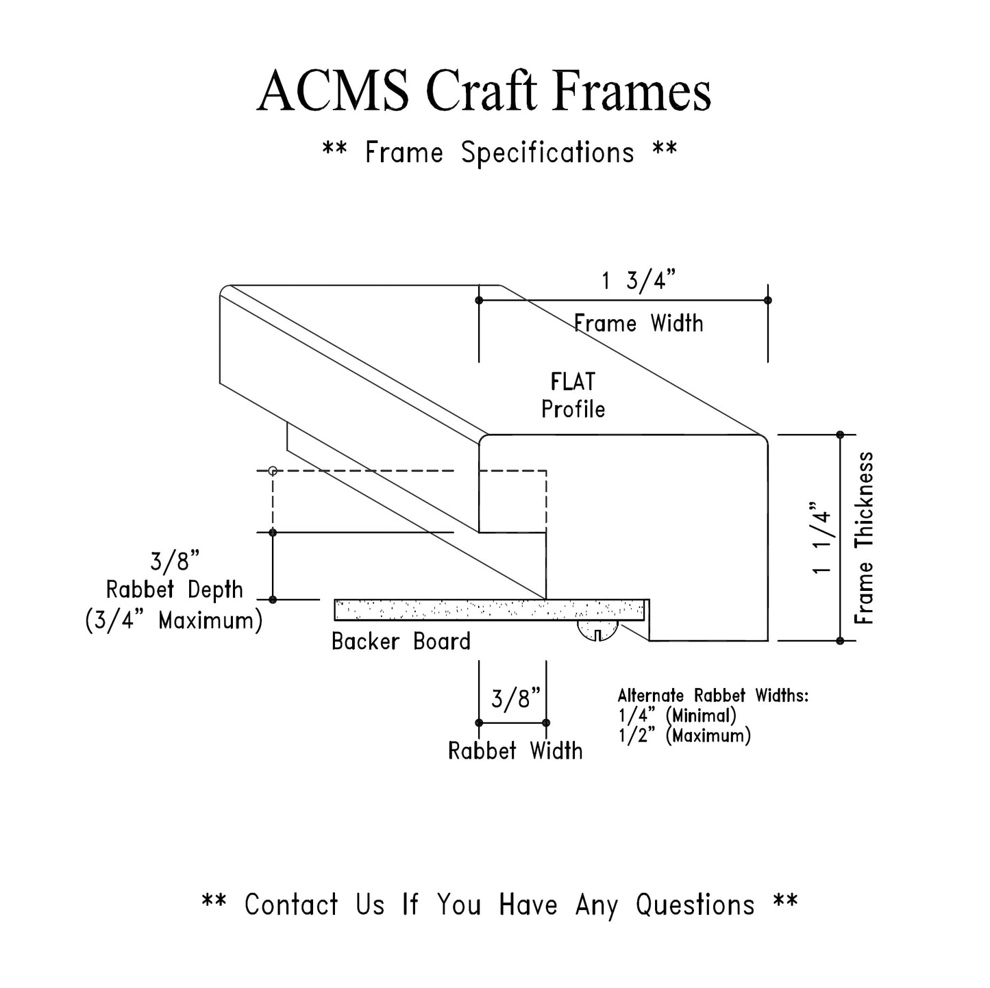 Round Craft Frame - 1 1/4" Thick - 1 3/4" FLAT Profile
