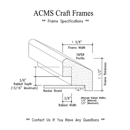 Oval Craft Frame - 1 1/2" Thick - 1 3/8" Taper Profile