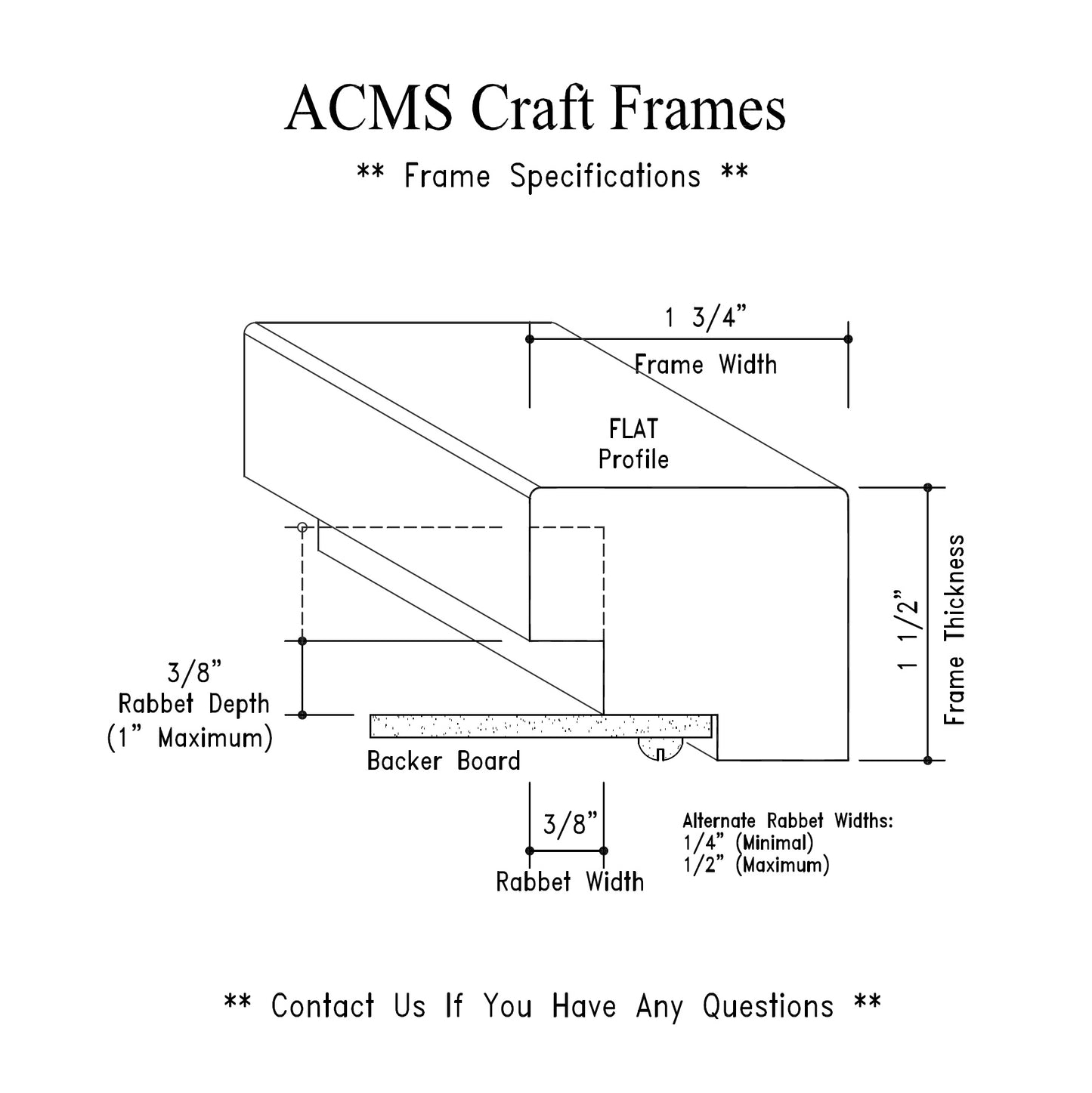 Round Craft Frame - 1 1/2" Thick - 1 3/4" Flat Profile