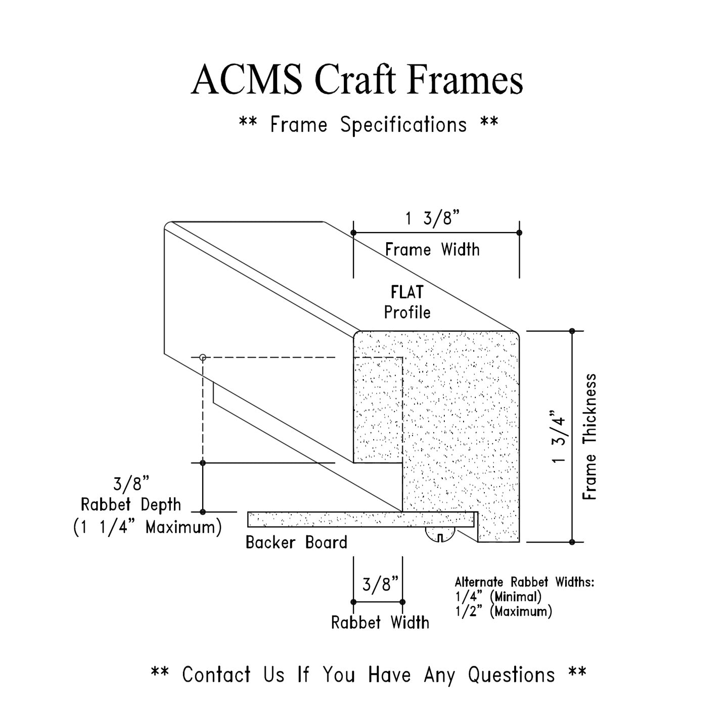 Round Craft Frame - 1 3/4" Thick - 1 3/8" FLAT Profile