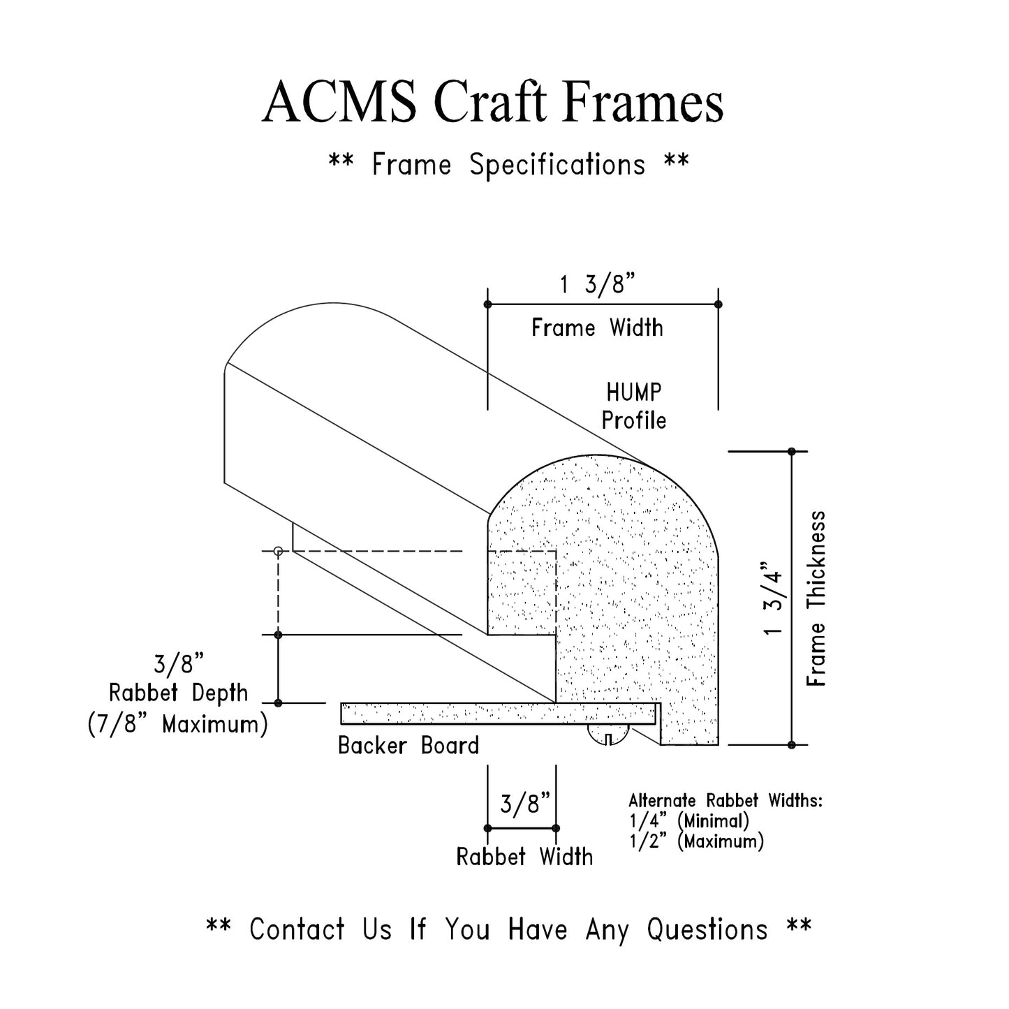Round Craft Frame - 1 3/4" Thick - 1 3/8" HUMP Profile