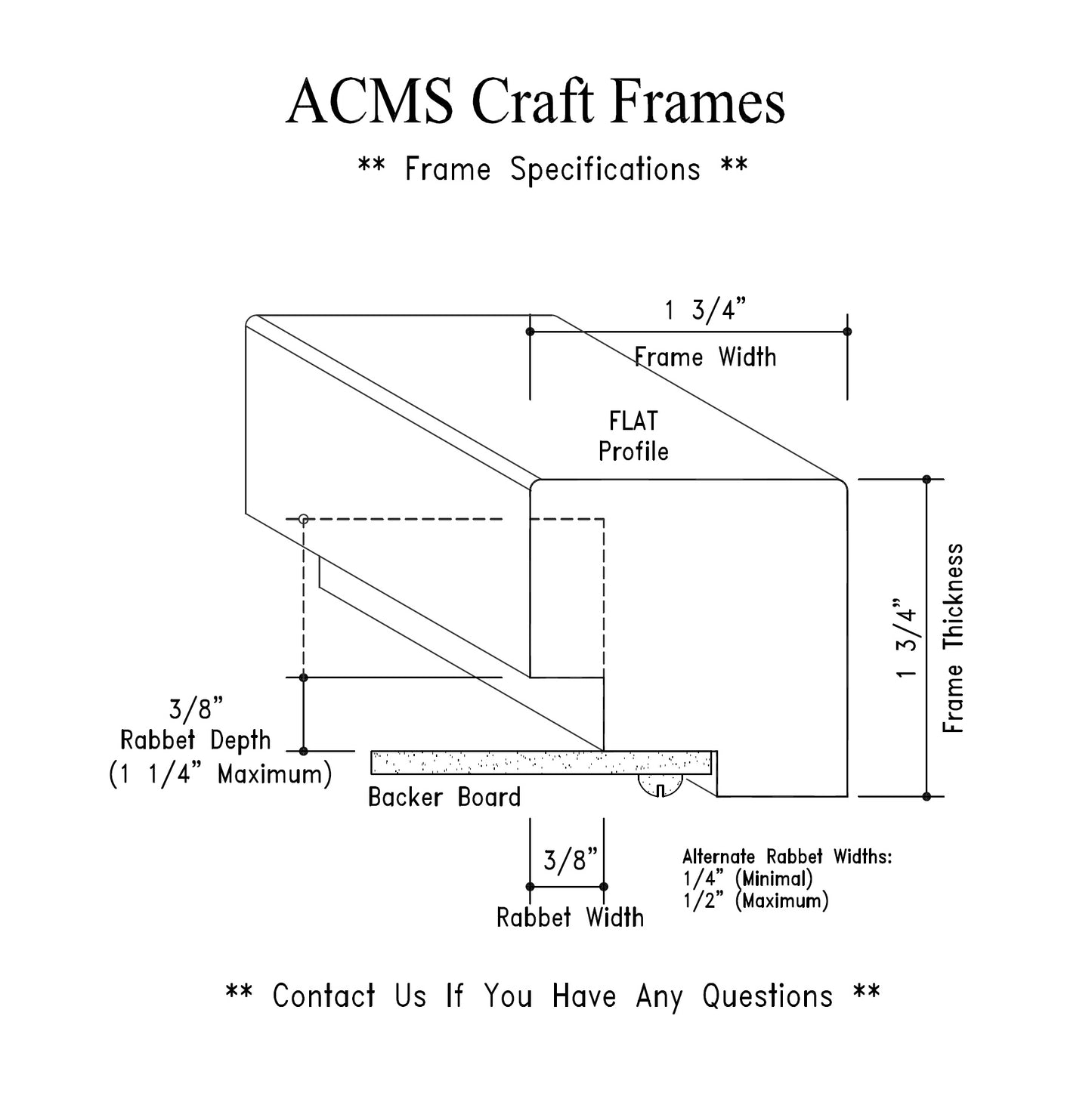 Round Craft Frame - 1 3/4" Thick - 1 3/4" FLAT Profile