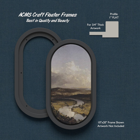 ACMS Capsule Craft Floater Frame - For 3/4" Thick Artwork - Profile 1" FLAT - 1 1/4" Thick Frame