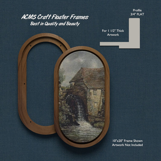 ACMS Capsule Craft Floater Frame - For 1 1/2" Thick Artwork - Profile 3/4" FLAT