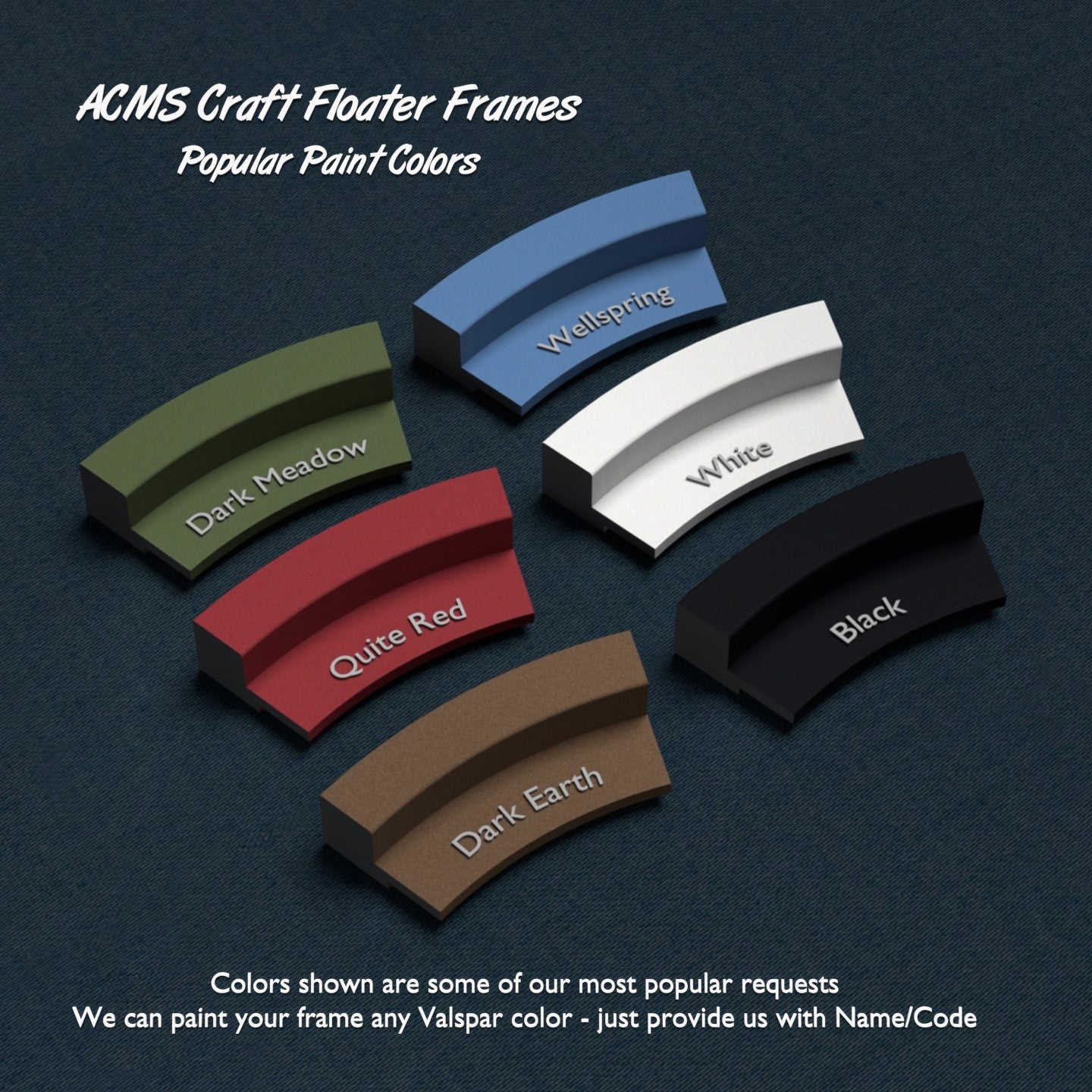 ACMS Oval Craft Floater Frame - For 3/4" Thick Artwork - Profile 1 1/4" TAPER - 1 1/4" Thick Frame