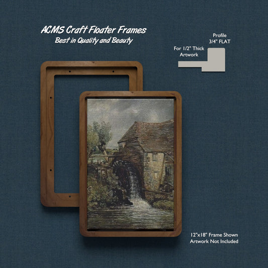 ACMS Soft Rectangular Craft Floater Frame - For 1/2" Thick Artwork - Profile 3/4" FLAT