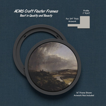 ACMS Round Craft Floater Frame - For 3/4" Thick Artwork - Profile 1" FLAT - 1 1/4" Thick Frame