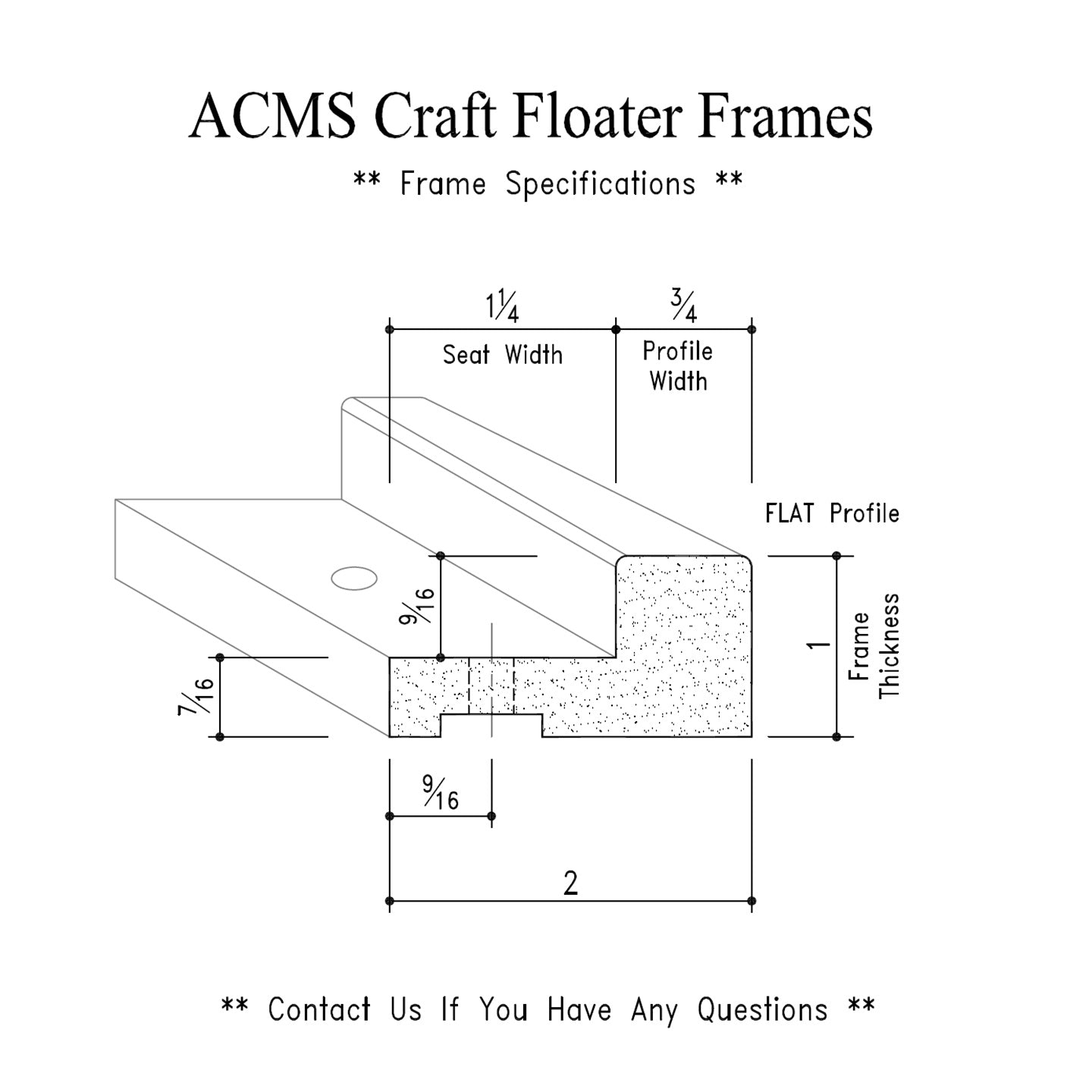 ACMS Oval Floater Frame and Art Panel Bundle - Profile 3/4" FLAT