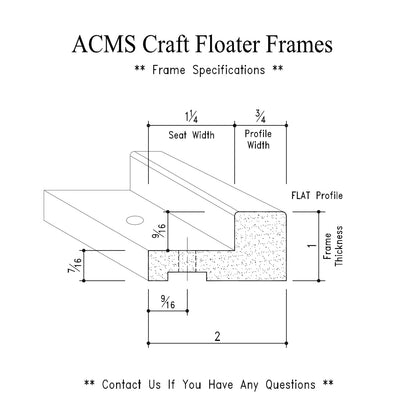 ACMS Oval Floater Frame and Art Panel Bundle - Profile 3/4" FLAT