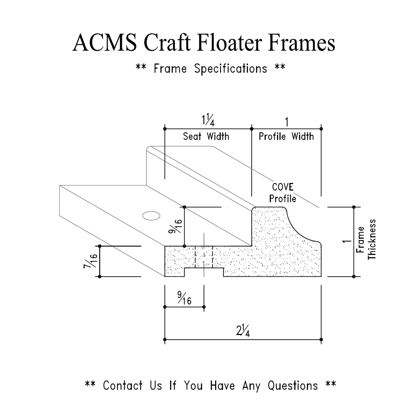 ACMS Round Floater Frame and Art Panel Bundle - Profile 1" COVE