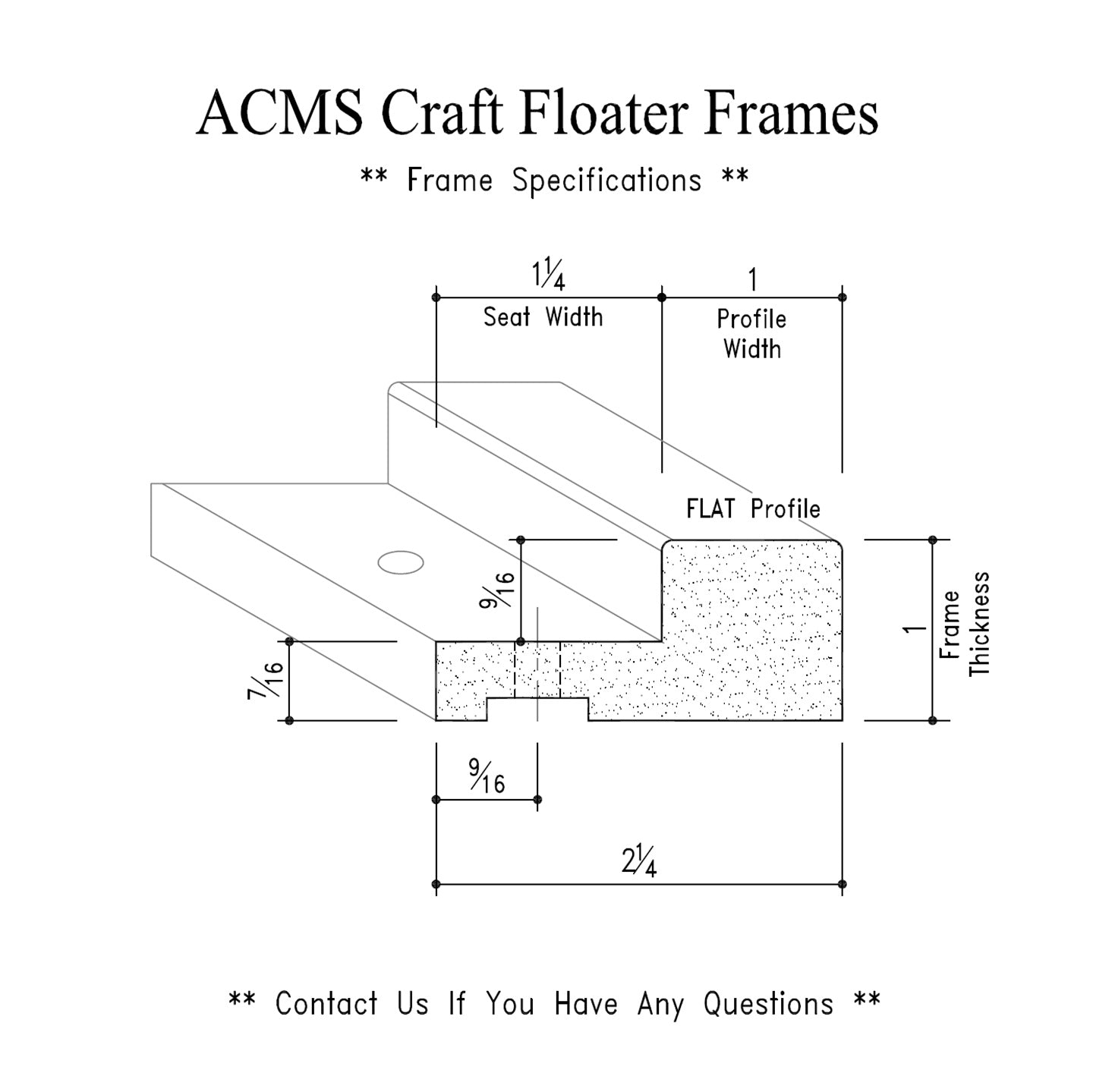 ACMS Round Floater Frame and Art Panel Bundle - Profile 1" FLAT