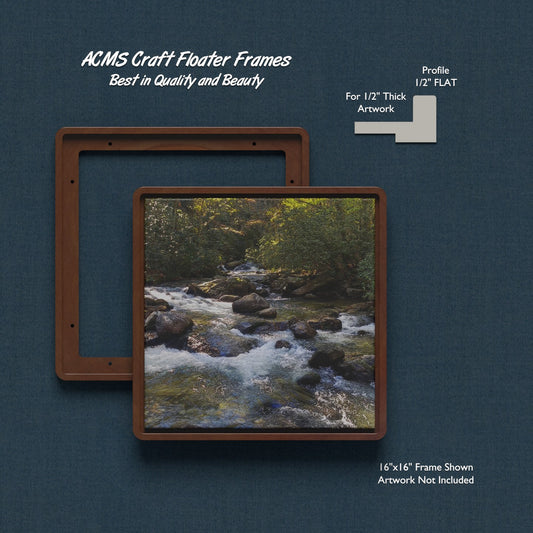 ACMS Soft Square Craft Floater Frame - For 1/2" Thick Artwork - Profile 1/2" FLAT