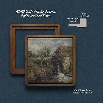 ACMS Soft Square Craft Floater Frame - For 1/2" Thick Artwork - Profile 3/4" FLAT