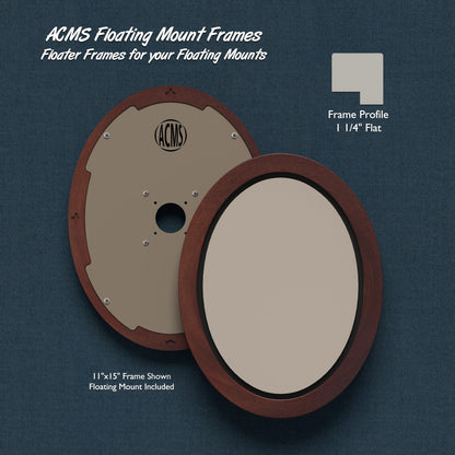 ACMS Oval Floating Mount Frame - 3/16" Recess - 1 1/4" Flat Profile