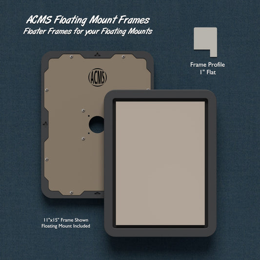 ACMS Soft Rectangular Floating Mount Frame - 3/16" Recess - 1" Flat Profile