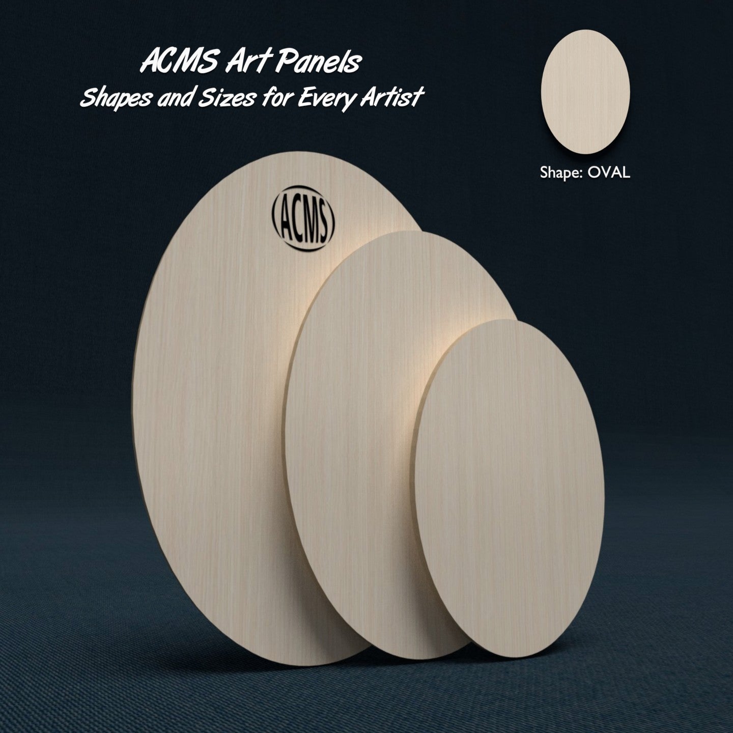 ACMS Oval Art Panel - Baltic Birch Plywood - 1/4" Thick