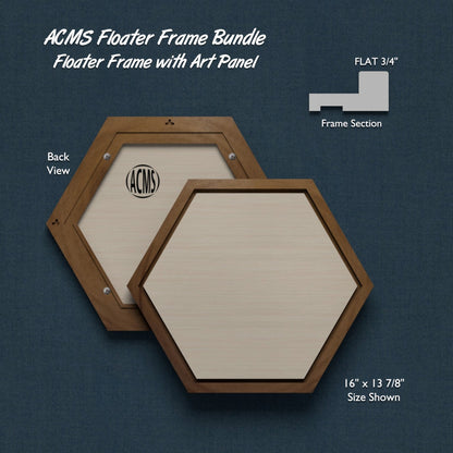 ACMS Hexagon Floater Frame and Art Panel Bundle - Profile 3/4" FLAT
