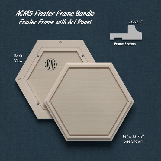 ACMS Hexagon Floater Frame and Art Panel Bundle - Profile 1" COVE
