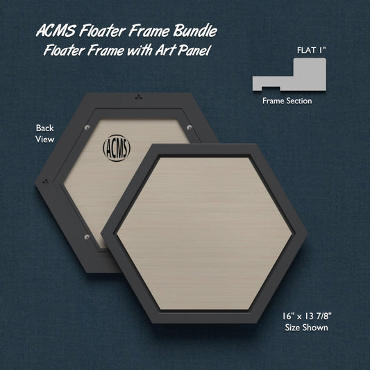 ACMS Hexagon Floater Frame and Art Panel Bundle - Profile 1" FLAT