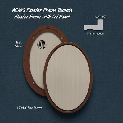 ACMS Oval Floater Frame and Art Panel Bundle - Profile 1/2" FLAT