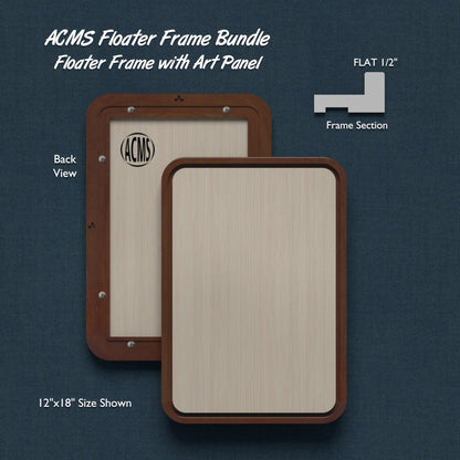 ACMS Soft Rectangular Floater Frame and Art Panel Bundle - Profile 1/2" FLAT