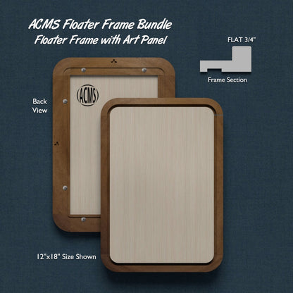 ACMS Soft Rectangular Floater Frame and Art Panel Bundle - Profile 3/4" FLAT