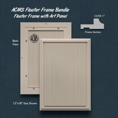 ACMS Sharp Rectangular Floater Frame and Art Panel Bundle - Profile 1" COVE