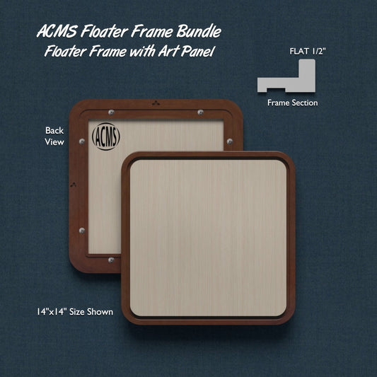 ACMS Soft Square Floater Frame and Art Panel Bundle - Profile 1/2" FLAT