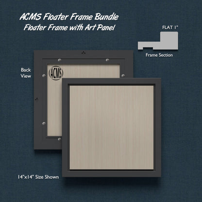 ACMS Sharp Square Floater Frame and Art Panel Bundle - Profile 1" FLAT