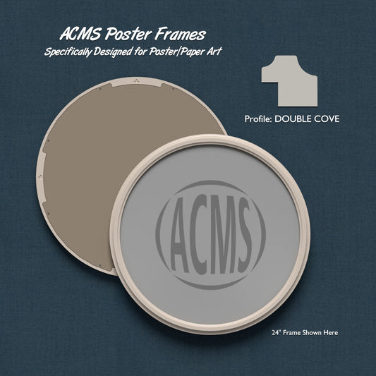 ACMS Round Poster Frame - 1 3/8" DOUBLE COVE Profile