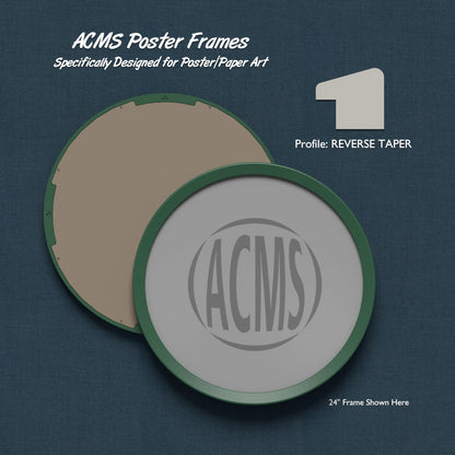 ACMS Round Poster Frame - 1 3/8" REVERSE TAPER Profile