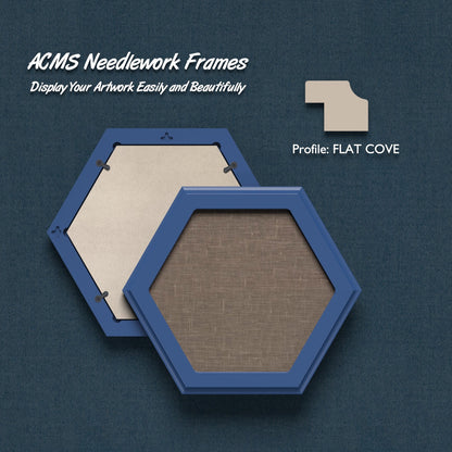 ACMS Hexagon Needlework Frame -Flat Cove Profile - 1.25" Frame Width