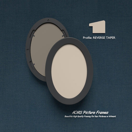 ACMS Oval Picture  Frame - Reverse Taper Profile - 1.25" Frame Width