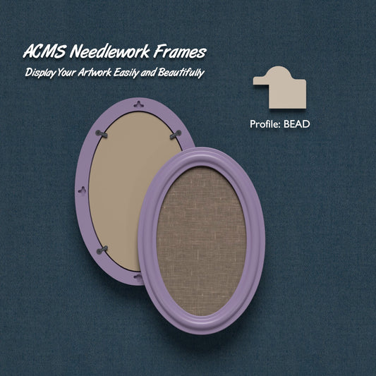 ACMS Oval Needlework Frame - Bead Profile - 1.25" Frame Width