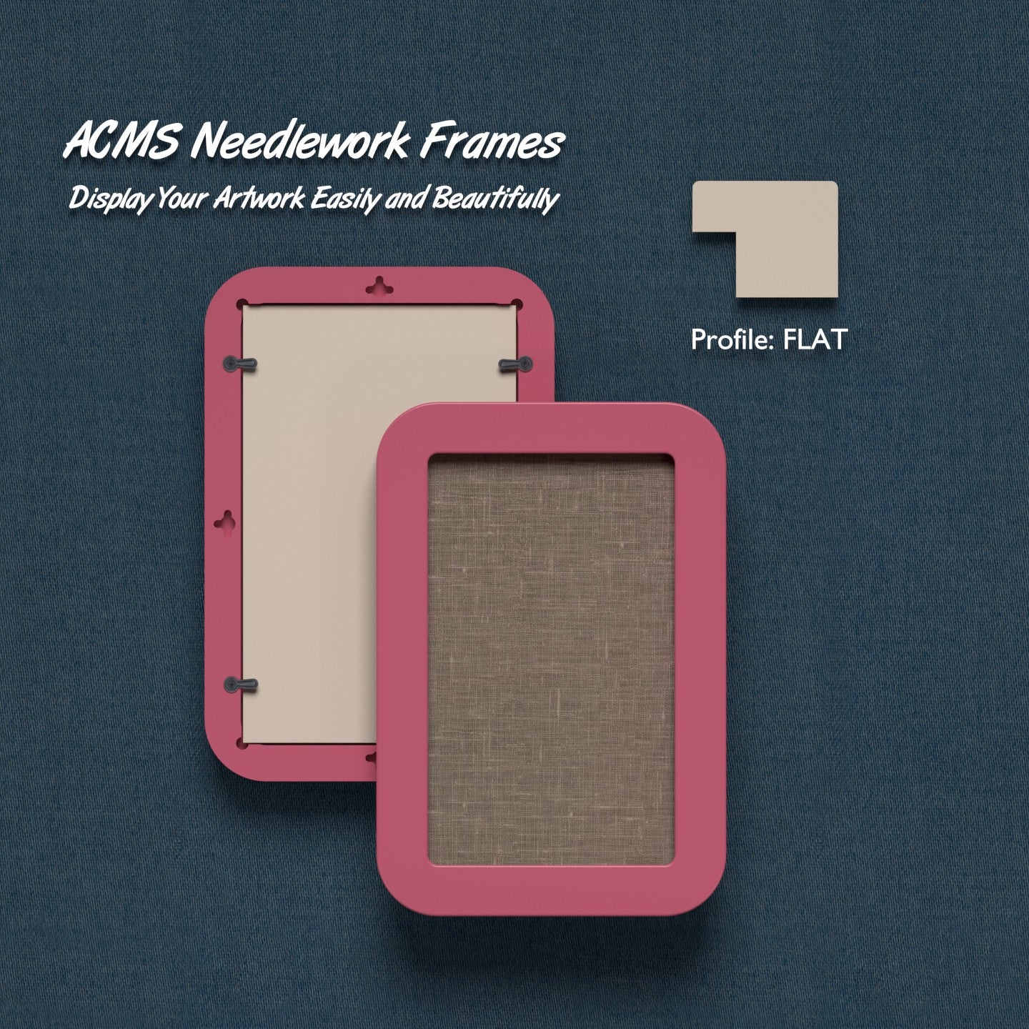 ACMS Soft Rectangular Needlework Frame - Flat Profile - 1.25" Frame Wi ...