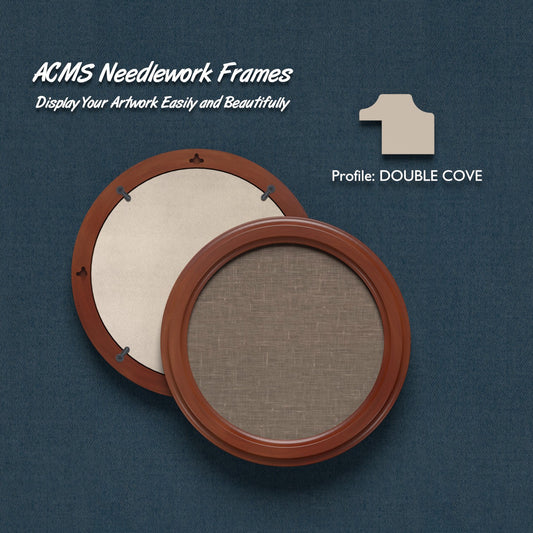 ACMS Round Needlework Frame - Double Cove Profile - 1.25" Frame Width