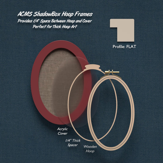 ShadowBox Hoop Frame - Oval - Flat Profile - 1.25" Frame Width