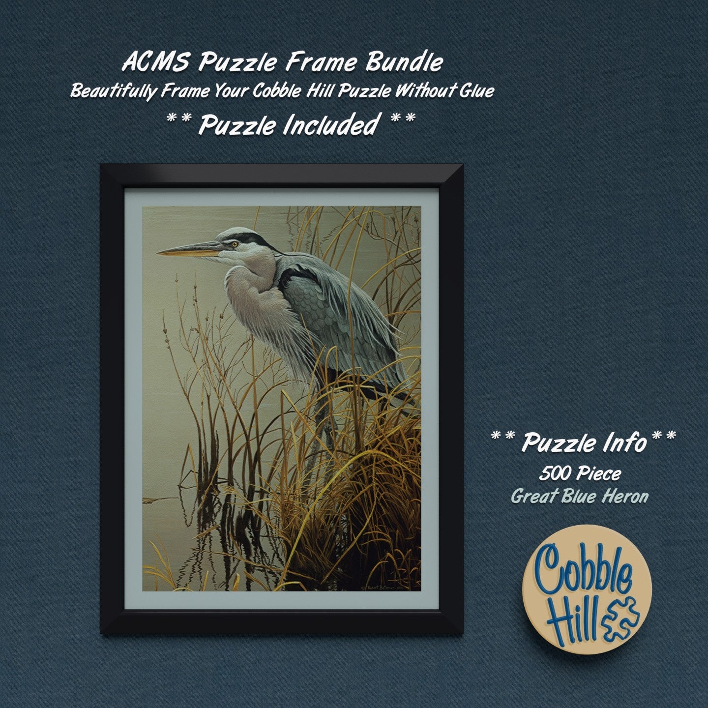 Puzzle Frame Bundle - 500 Piece - Great Blue Heron
