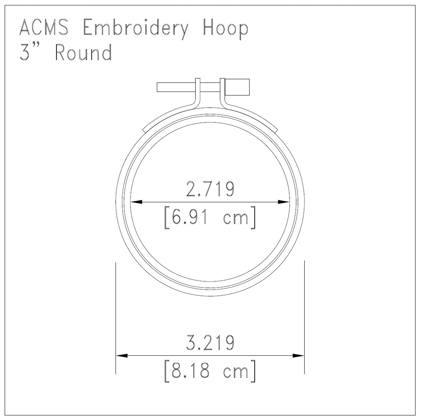 3" Round Embroidery Hoops