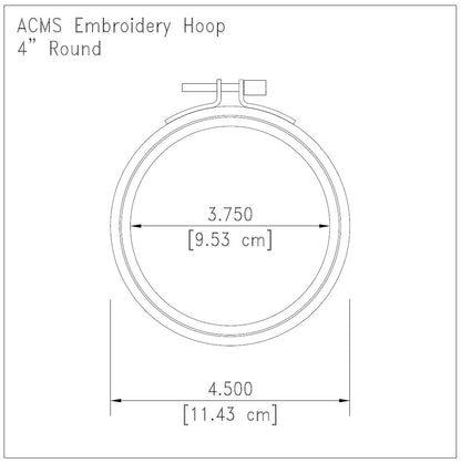 4" Round Embroidery Hoops